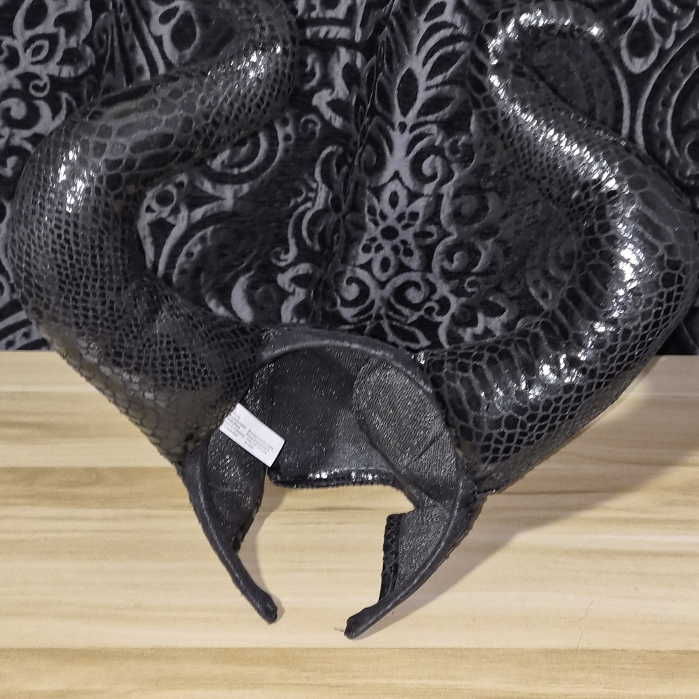 Black Faux Leather Snake Horn Headband